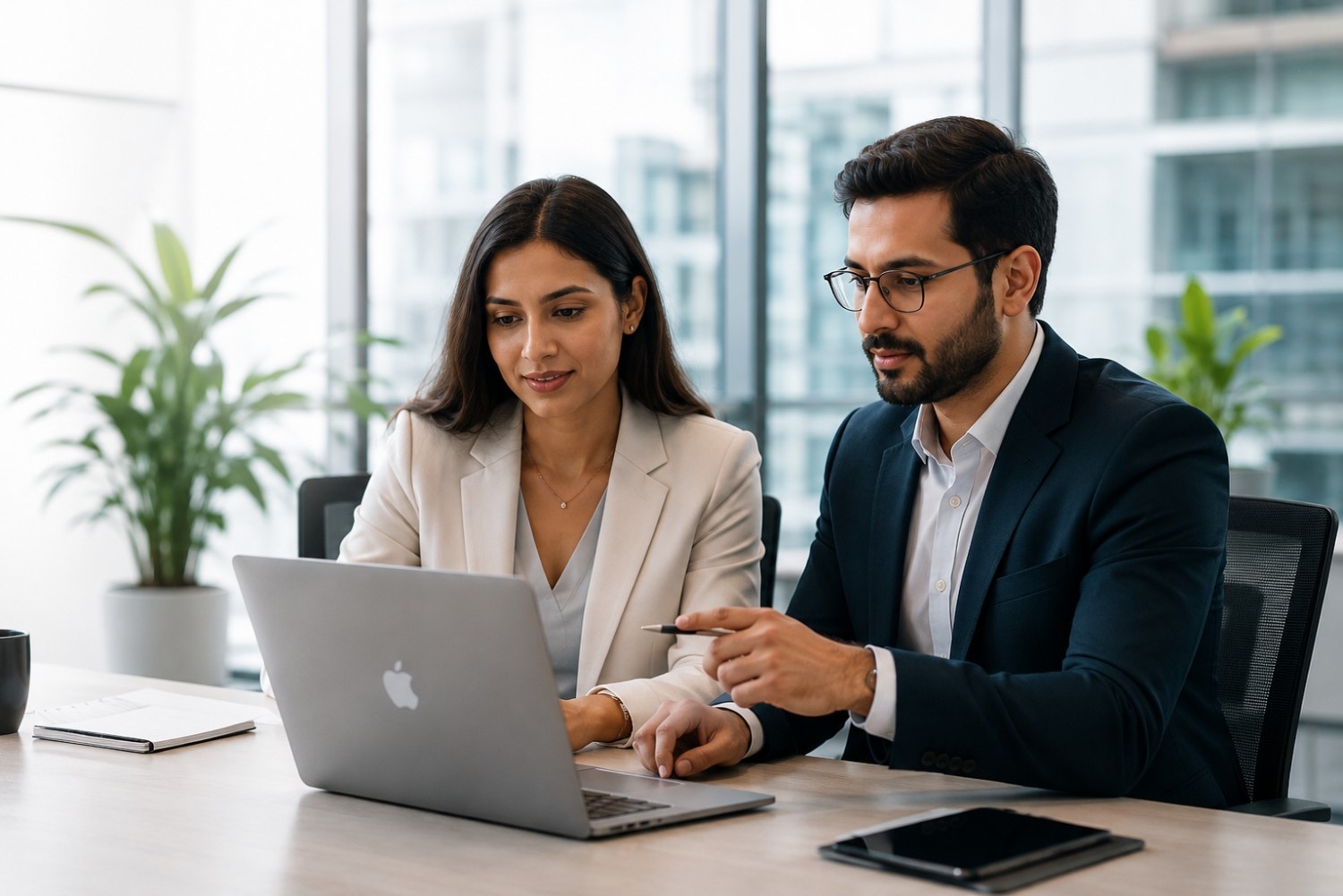 Collaborative meeting in a modern office